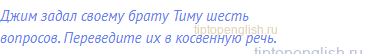 Джим задал своему брату Тиму шесть вопросов.