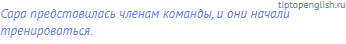 Сара представилась членам команды, и они начали