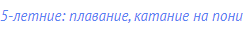 5-летние: плавание, катание на пони
