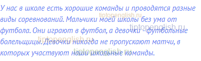 У нас в школе есть хорошие команды и проводятся разные