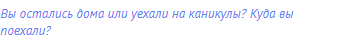 Вы остались дома или уехали на каникулы? Куда вы