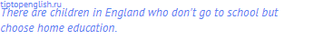 There are children in England who don't go to school but choose home education.