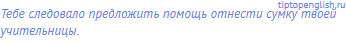 Тебе следовало предложить помощь отнести сумку твоей