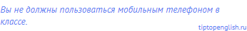 Вы не должны пользоваться мобильным телефоном в