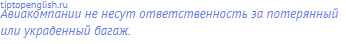 Авиакомпании не несут ответственность за потерянный
