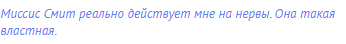 Миссис Смит реально действует мне на нервы. Она такая